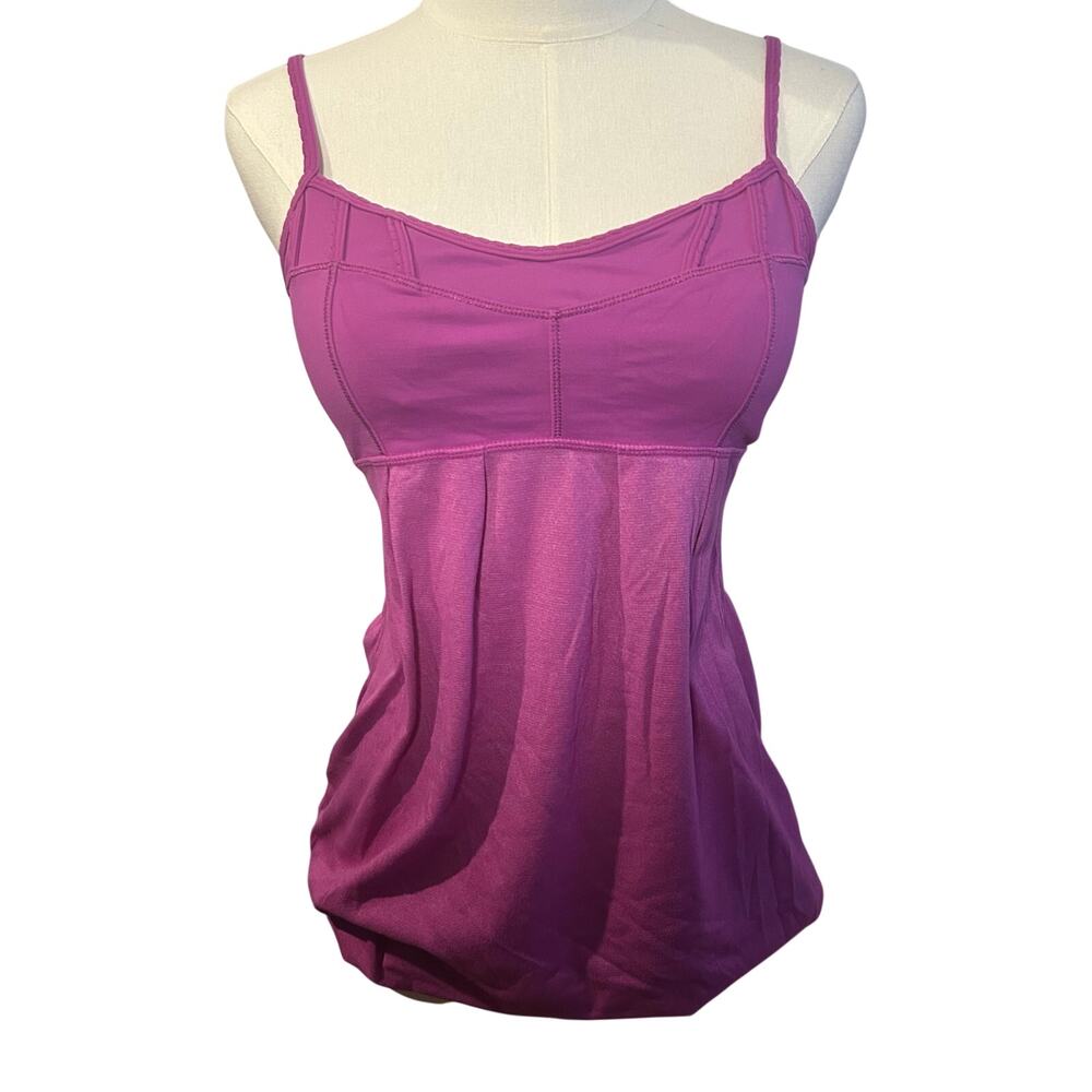 Lululemon Pleated Workout Tank Top Plum 6 Yoga Pilates Y2K Athleisure